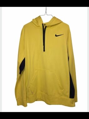 Nike Yellow Hoodie with Black Swoosh and Trim